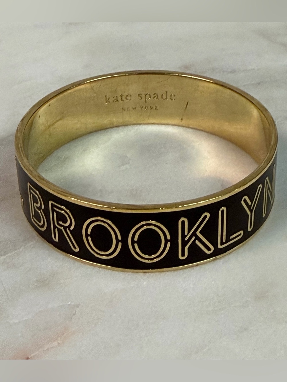 RARE Kate Spade No Sleep Till Brooklyn Turn The Tables Bangle Bracelet